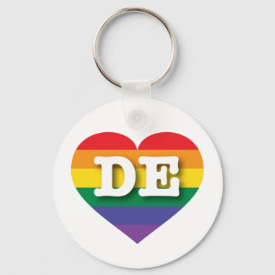 I kärlek Delaware Gay pride Rainbow Heart Nyckelring