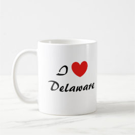 I Kärlek Delaware Heart Typography Coffee Mugg