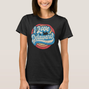 I Kärlek Delaware-staten - Retro Vintage Stil T Shirt