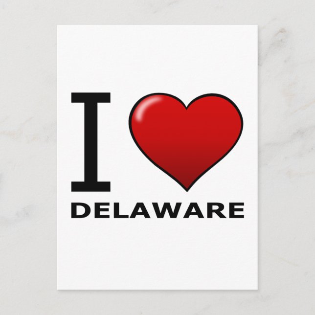 I KÄRLEK DELAWARE VYKORT (Framsida)