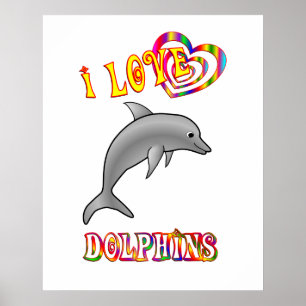 I Kärlek-delfiner Poster