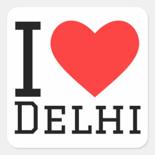 I kärlek Delhi Fyrkantigt Klistermärke