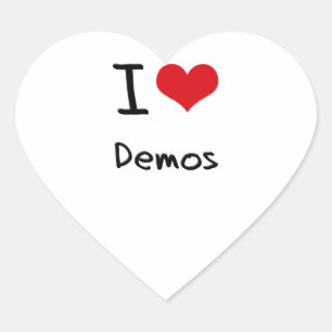 I Kärlek Demos Hjärtformat Klistermärke