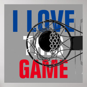 I Kärlek den här spelbasketbollen Motiverande Poster