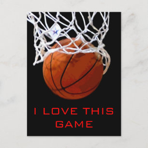 I Kärlek den här spelbasketbollen Motiverande Vykort