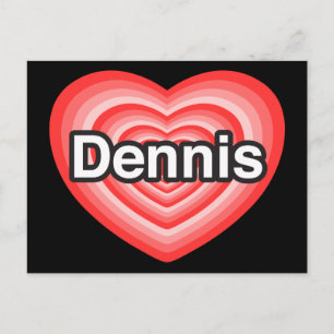 I kärlek Dennis. Jag kärlek du Dennis. Hjärta Vykort