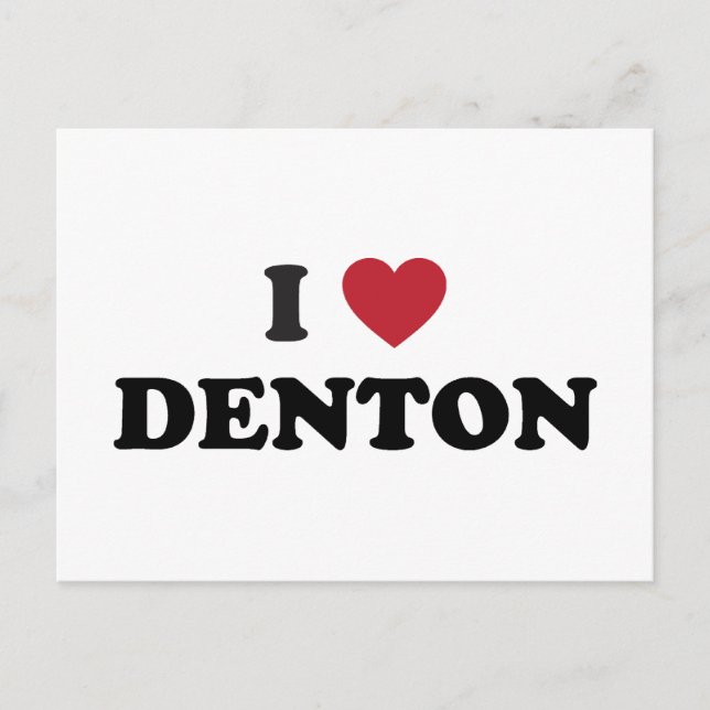 I Kärlek Denton Texas Vykort (Framsida)