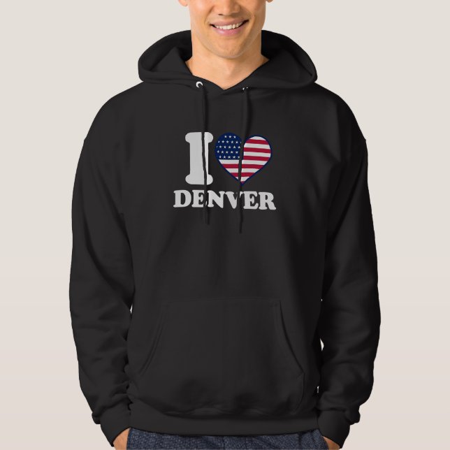 I kärlek Denver I hjärta Denver Hoodie (Framsida)