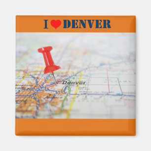 I Kärlek Denver Karta Magnet