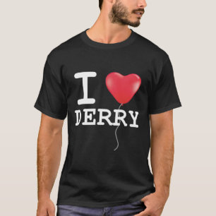 I Kärlek Derry Red Balloon Flyter för fasa Hallowe T Shirt