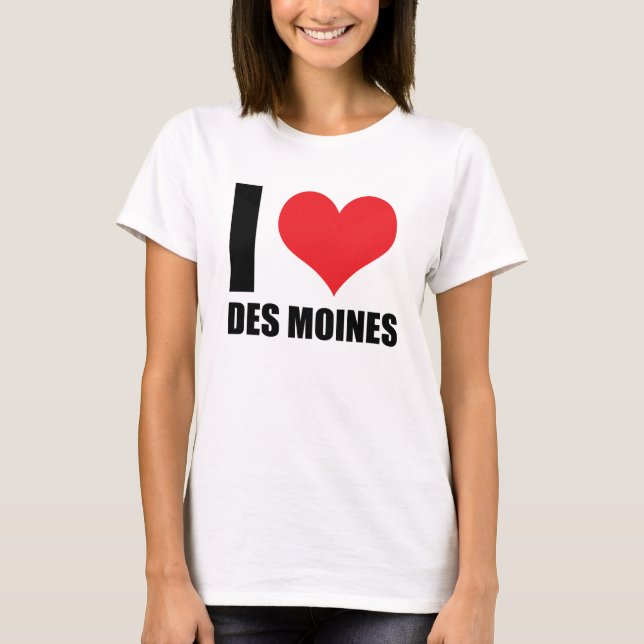 I kärlek Des Moines T Shirt (Framsida)