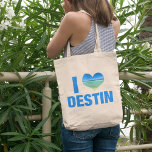 I Kärlek Destin Florida Cute Beach Vacation Tygkasse<br><div class="desc">Kärlek Destin Florida tog med sig en söt hjärtformade bild av havsytan. Vackra kustnära vatten gör mig lycklig på sommarsemester. En söt keepsaké-gåva.</div>