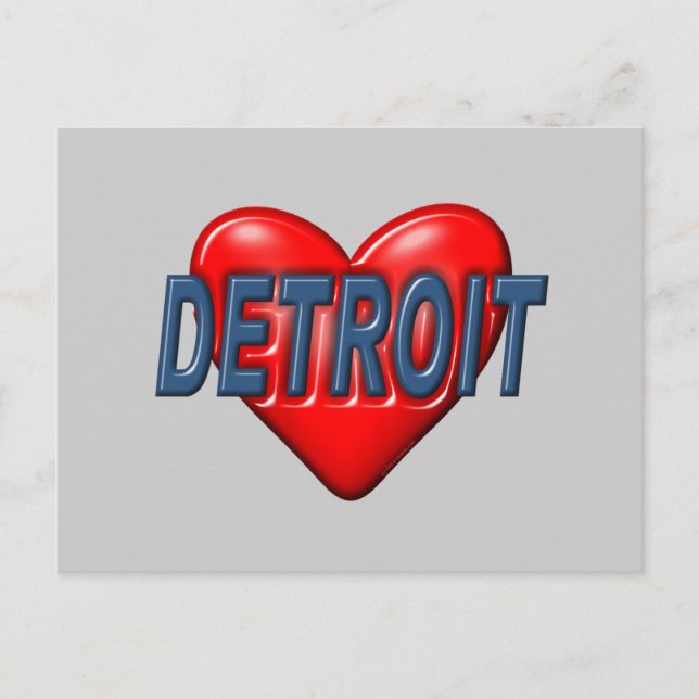 I Kärlek Detroit Vykort (Framsida)