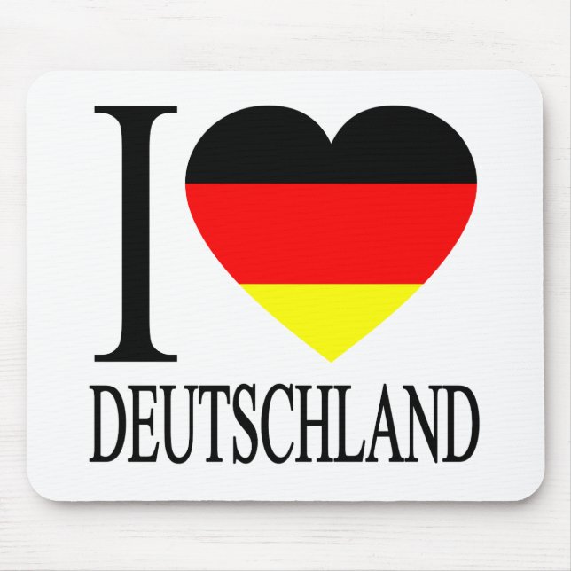 I Kärlek Deutschland Tyskland German Flagga Heart Musmatta (Framsidan)