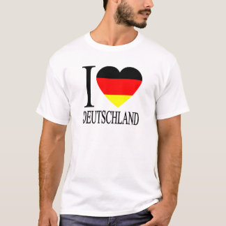 I Kärlek Deutschland Tyskland German Flagga Heart T-shirt