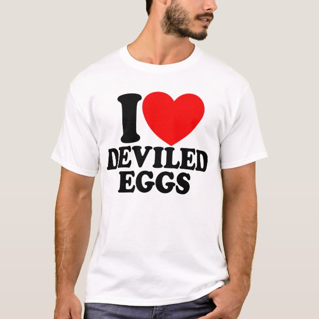 I Kärlek Deviled Eggs Funny Thanksgiving Deviled E T Shirt (Framsida)