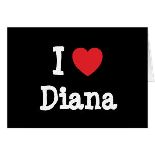 I kärlek Diana hjärta T-Shirt Hälsningskort