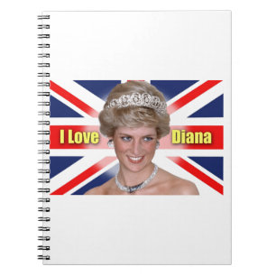 "I Kärlek Diana" HRH Princess Diana Anteckningsbok Med Spiral