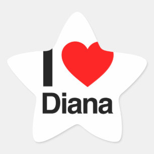 i kärlek diana stjärnformat klistermärke