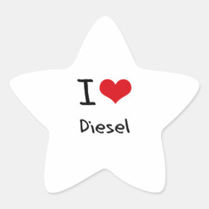 I Kärlek Diesel Stjärnformat Klistermärke