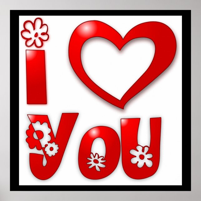 "I KÄRLEK DIG" GRUOVY FLOWERS POSTER (Framsidan)