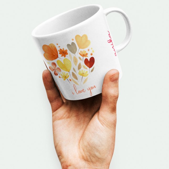 "I KÄRLEK DIG" MINIMALIST ANPASSAD BOHO PETALS KAFFEMUGG (Skapare uppladdad)