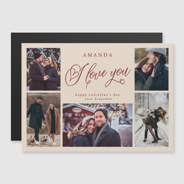 I Kärlek, din fotokollage Alla hjärtans dag (Fram/baksida)