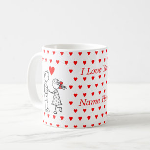 I Kärlek, din kaffe Mugg par med eget namn