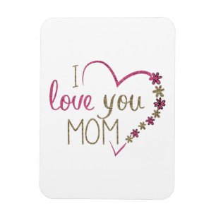 I Kärlek, din Mamma Glitter Hjärta Magnet