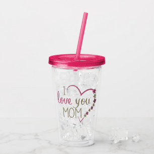 I Kärlek, din Mamma Glitter Hjärta Take Away Mugg