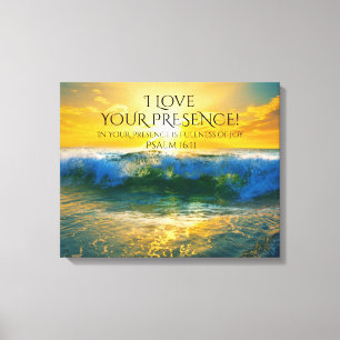 I Kärlek, din närvaro, psalm 16:11 Ocean Sunset Canvastryck