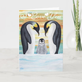 I Kärlek Din Penguin-familj med Baby Penguin Kort