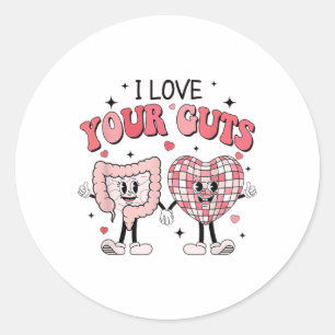 I Kärlek din tarmsköse Retro Gi Nurse Valentines D Runt Klistermärke