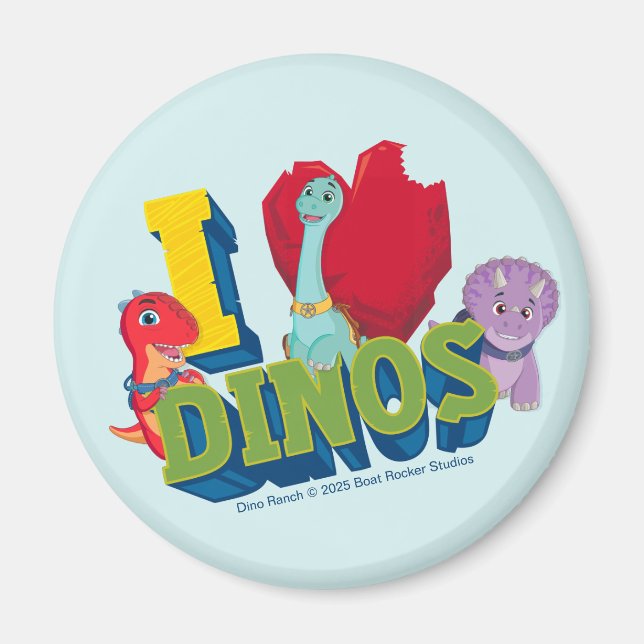 I Kärlek Dinos | Dino Ranch Magnet (Framsidan)
