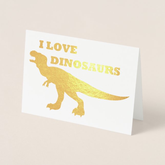 I Kärlek Dinosaurier! Folierat Kort (Framsida)