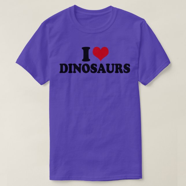 I Kärlek Dinosaurs Dino Dinosaur T Shirt (Design framsida)