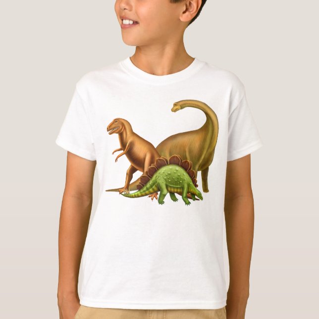I Kärlek Dinosaurs Kids T-Shirt (Framsida)