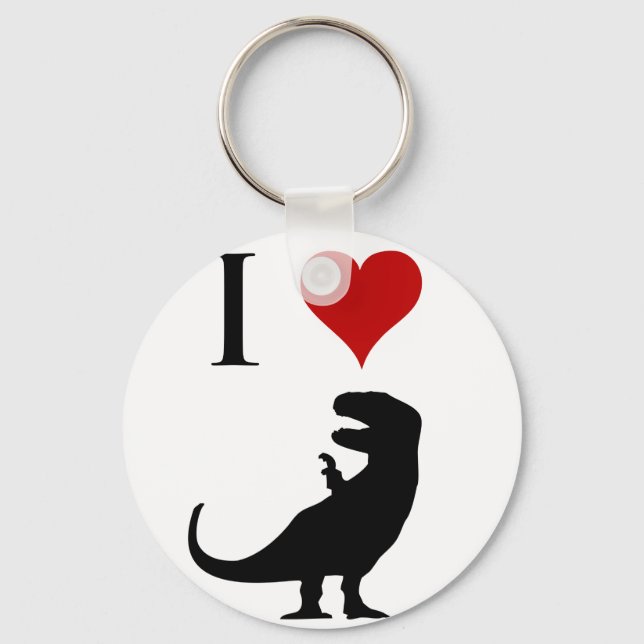 I Kärlek Dinosaurs - T-Rex Nyckelring (Framsida)
