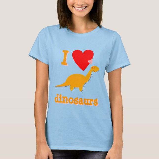I kärlek Dinosaurs T-Shirt (Framsida)