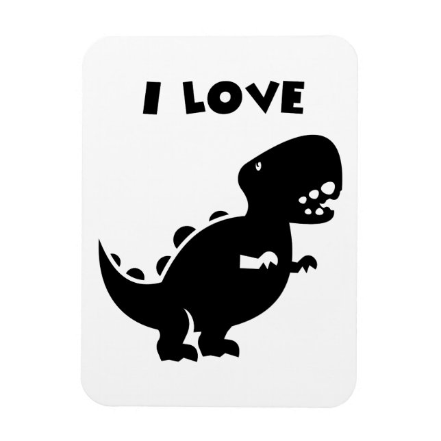 I Kärlek Dinosaurs tyrannosaurus rex Silhouette Ar Magnet (Vertikal)