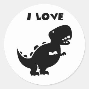 I Kärlek Dinosaurs tyrannosaurus rex Silhouette Ar Runt Klistermärke