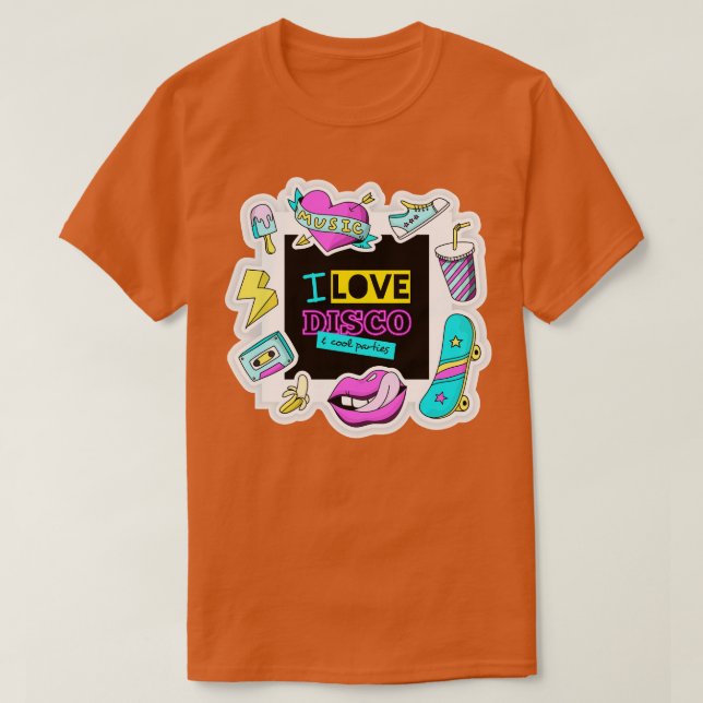 I Kärlek Disco T Shirt (Design framsida)