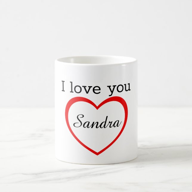 I kärlek, ditt Namn hjärta Kaffemugg (Center)