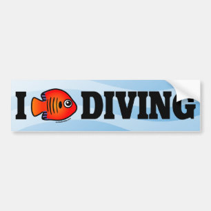 I Kärlek Diving Bildekal
