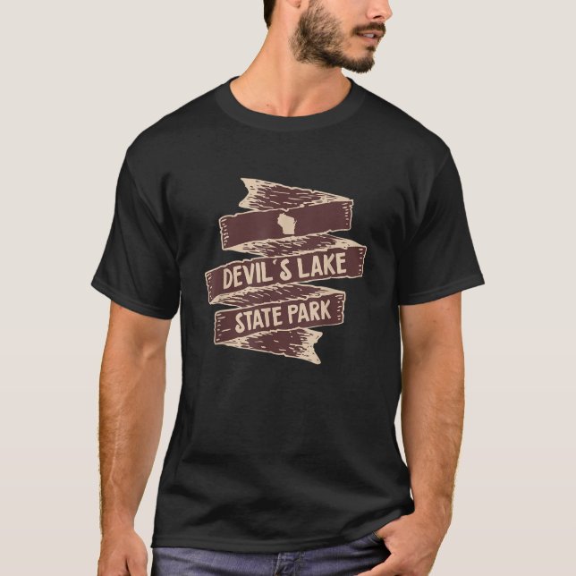 I Kärlek Djävulen Sjö State Park Wisconsin WI Hiki T Shirt (Framsida)