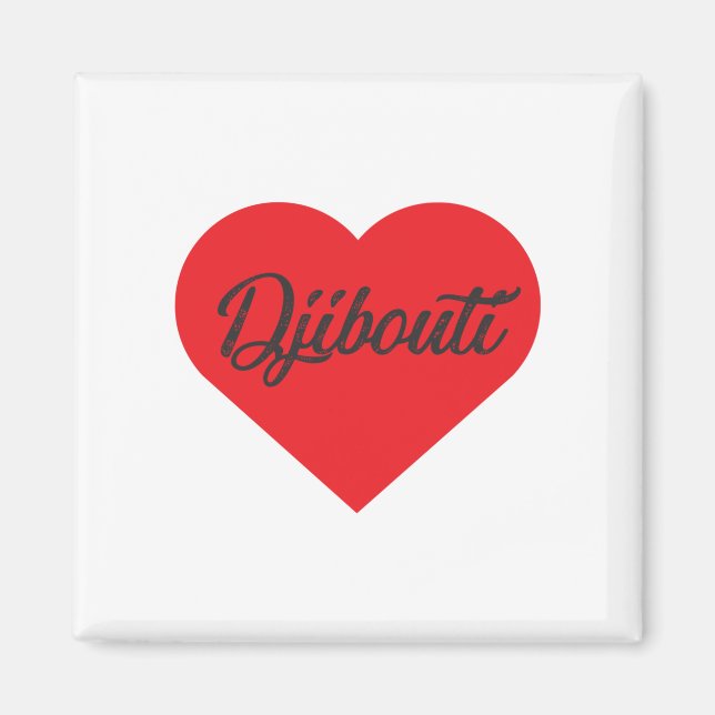 I Kärlek Djibouti Magnet (Framsidan)