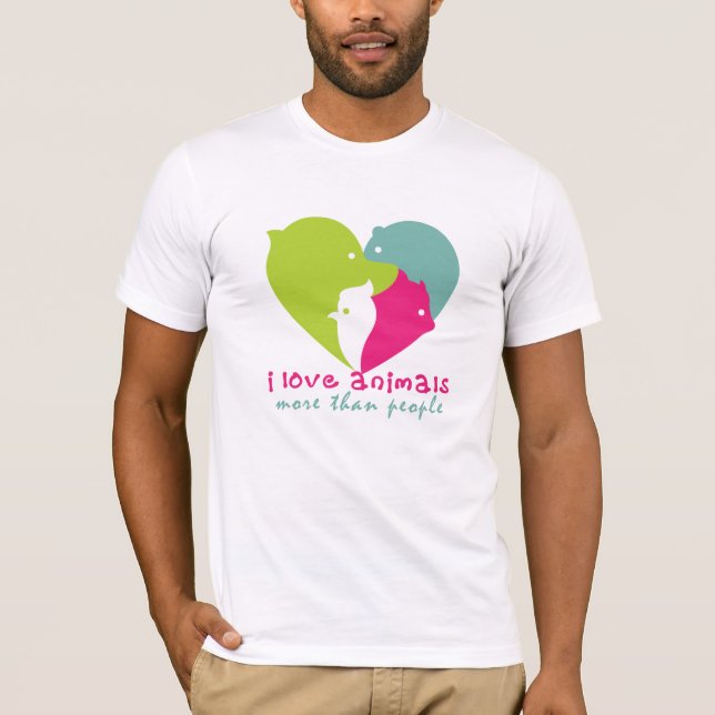 i kärlek djur mer än människor t shirt (Framsida)