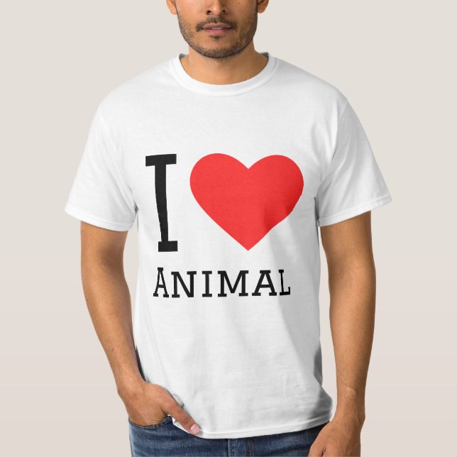 I kärlek-djurets kvadratdekal t shirt (Framsida)