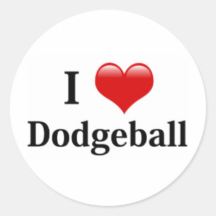 I Kärlek Dodgeball Runt Klistermärke