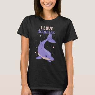 I Kärlek Dolphins Cute Girls Dolphin T Shirt